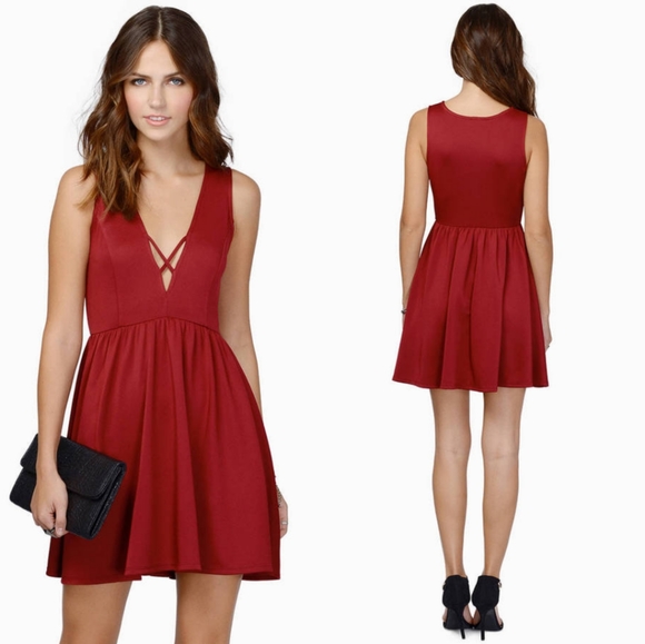 NWT Tobi Cross Your Mind Mini Skater Dress - Picture 1 of 8